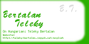 bertalan teleky business card